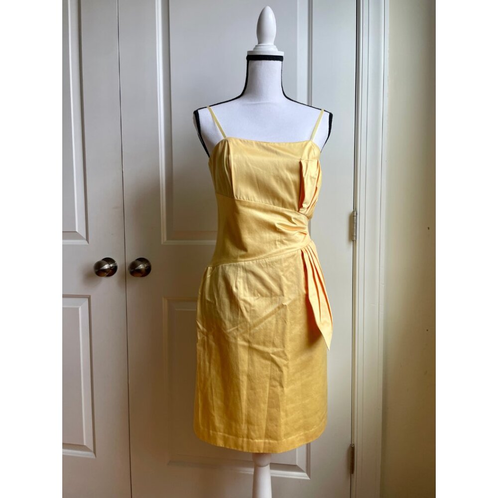 BCBG Paris Yellow Satin Dress - Size 6